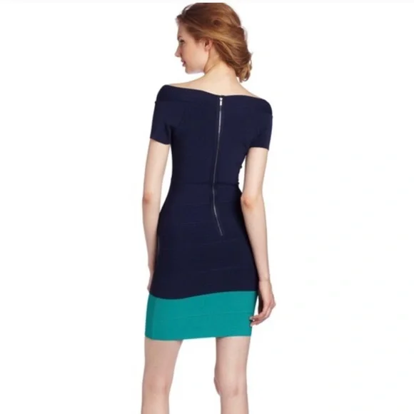 BCBG MaxAzria Kisha Dress in Navy Teal. Bodycon Dress, Size Small - Picture 2 of 7